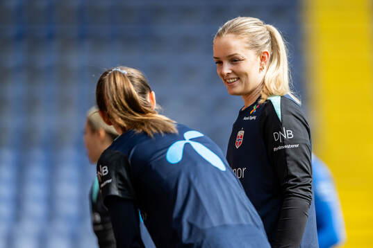 Goalkeeper Guro Pettersen of the Norwegian women's national