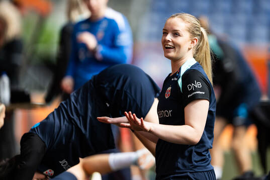 Goalkeeper Guro Pettersen of the Norwegian women's national