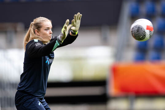 Goalkeeper Guro Pettersen of the Norwegian women's national