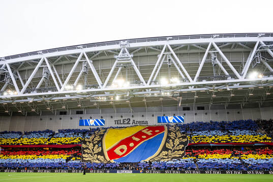 Djurgårdens supportar med tifo