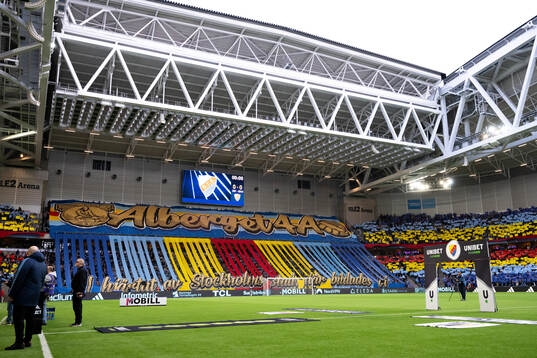 Djurgårdens supportar med tifo