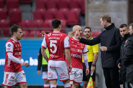 Kalmars Simon Skrabb och tränare Henrik Jensen