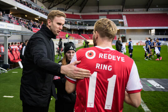 Kalmars tränare Henrik Jensen och Jonathan Ring