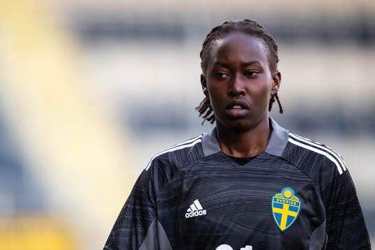 Goalkeeper Angel Mukasa of Sweden