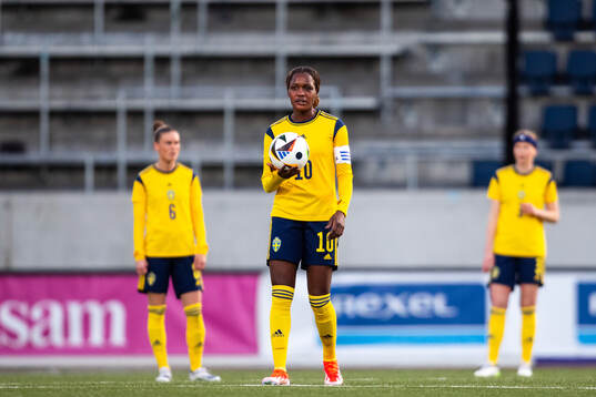 Evelyn Ijeh of Sweden looks dejected