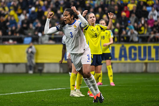 Wendie Renard of France celebrating the 0-1 goal