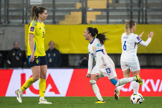 Linda Sembrant of Sweden looks dejected and Selma Bacha of