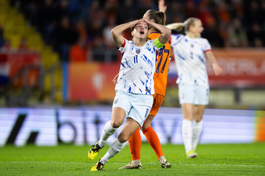 Guro Reiten of Norway looks dejected