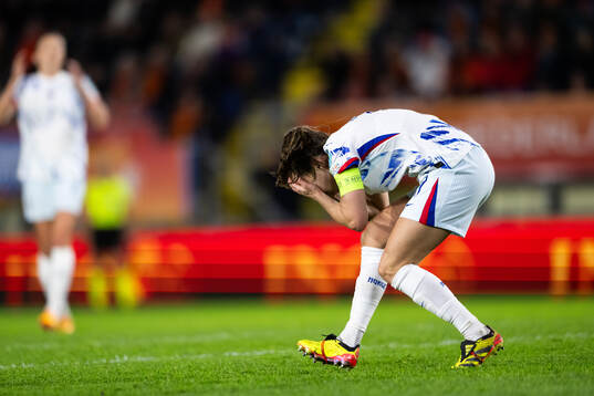 Guro Reiten of Norway looks dejected
