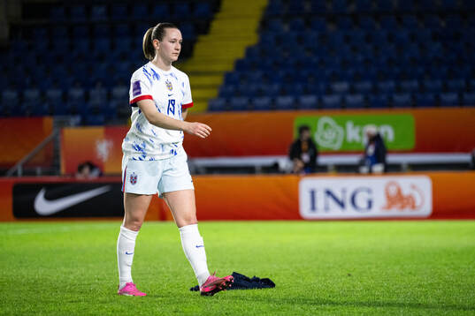 Elisabeth Terland of Norway looks dejected