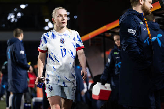 Thea Bjelde of Norway looks dejected