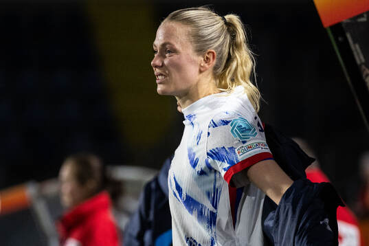 Guro Bergsvand of Norway looks dejected