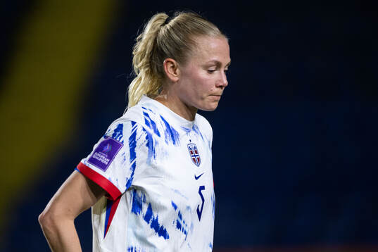 Guro Bergsvand of Norway looks dejected
