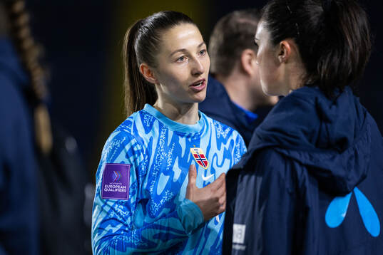 Goalkeeper Cecilie Fiskerstrand of Norway looks dejected