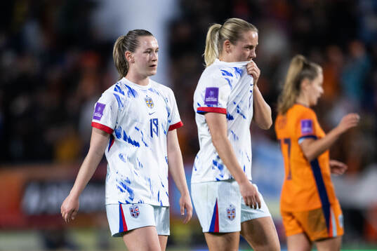 Elisabeth Terland of Norway looks dejected