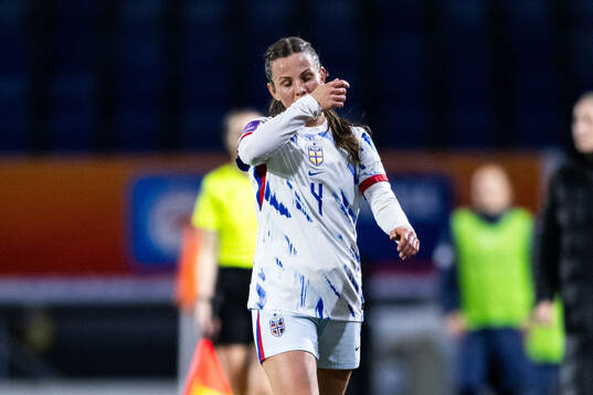 Tuva Hansen of Norway looks dejected