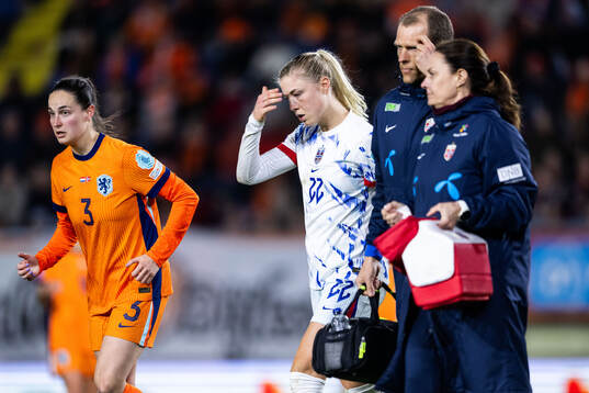 Sophie Roman Haug of Norway in pain