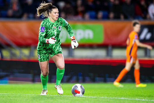 Goalkeeper Lize Kop of Netherlands