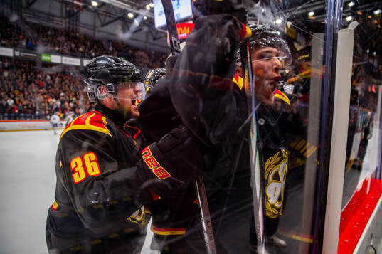 Brynäs Linus Ölund jublar