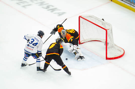 Karlskogas Theodor Pistek och Brynäs Jordie Benn ,