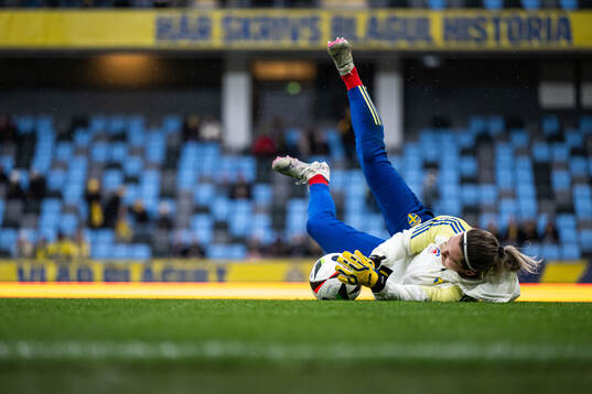 Goalkeeper Jennifer Falk of Sweden