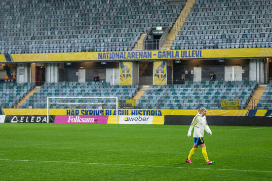 Jonna Andersson of Sweden looks dejected