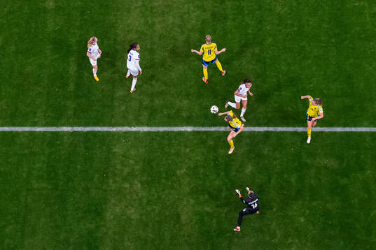 Magdalena Eriksson of Sweden scores a goal that later is