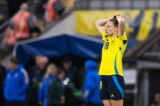 Fridolina Rolfö of Sweden looks dejected