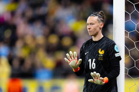 Goalkeeper Pauline Peyraud-Magnin of France