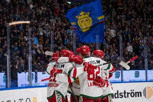 Moras Ludvig Levinsson jublar med lagkamrater