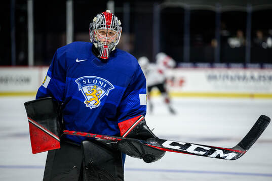Goaltender Sanni Ahola of Finland