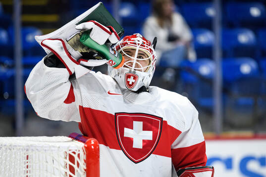 Goaltender Andrea Brändli of Switzerland