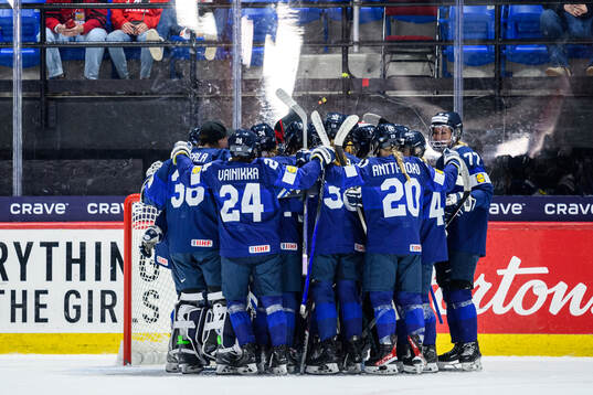 Players of Finland celebrate