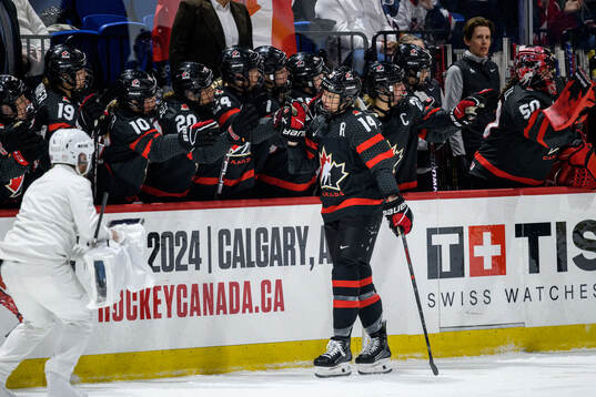 Renata Fast of Canada celebrates scoring 1-0