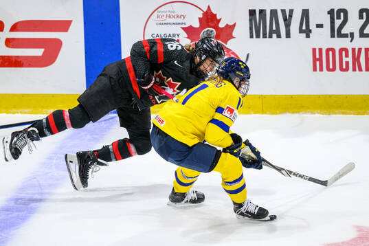 Emily Clark of Canada and Josefin Bouveng of Sweden
