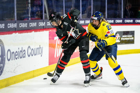 Renata Fast of Canada and Lova Blom of Sweden