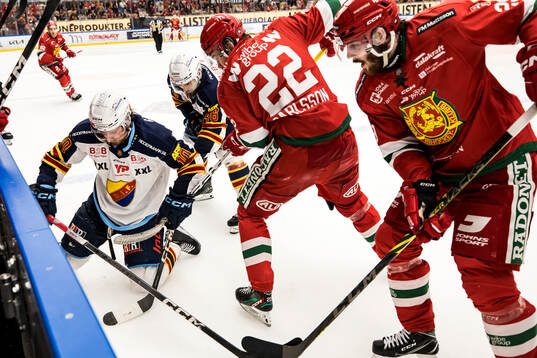 Djurgårdens Jakob Ragnarsson och Moras Måns Carlsson och