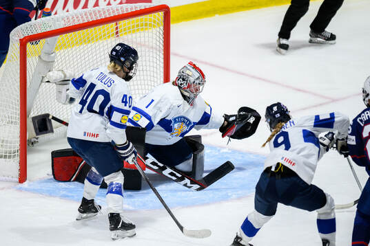 Goaltender Sanni Ahola of Finland