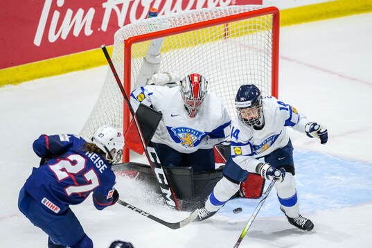 Goaltender Sanni Ahola of Finland