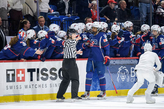Laila Edwards of USA celebrates