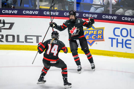 Blayre Turnbull of Canada celebrates scoring 1-0
