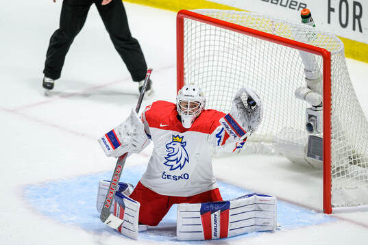 Goaltender Klara Peslarova of Czech Republic