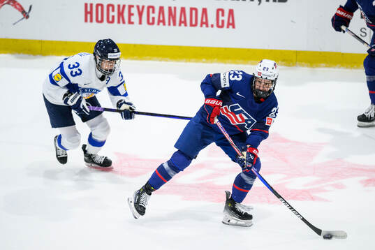 Michelle Karvinen of Finland and Hannah Bilka of USA