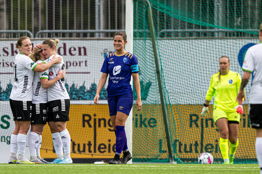 Synne Kristine Hamborg of Hønefoss celebrates