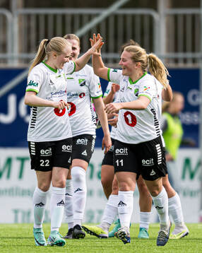 Synne Kristine Hamborg of Hønefoss celebrates