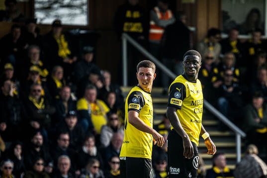Mjällbys Nicklas Røjkjær och Seedy Imam Jagne