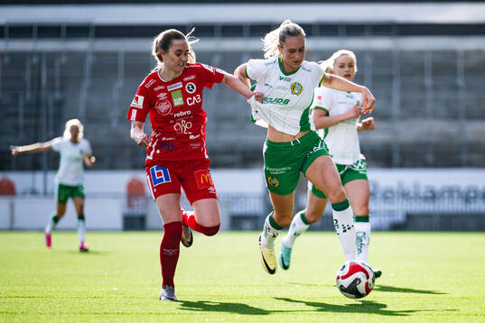 KIF Örebros Katla Maria Thordardottir and Hammarbys Ellen