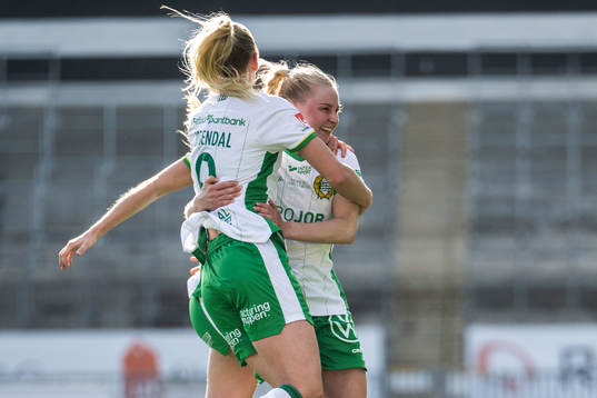 Hammarbys Emilie Joramo och Anna Jøsendal jublar