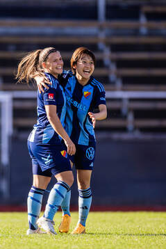 Djurgårdens Djurgårdens Shinomi Koyama (m) jublar med