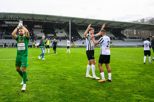 Landskronas målvakt Amr Kaddoura, Erik Hedenquist och